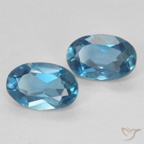 1.02 ct Loose London Blue Topaz, 6 x 3.9 mm Oval Cut From Brazil, Photo A