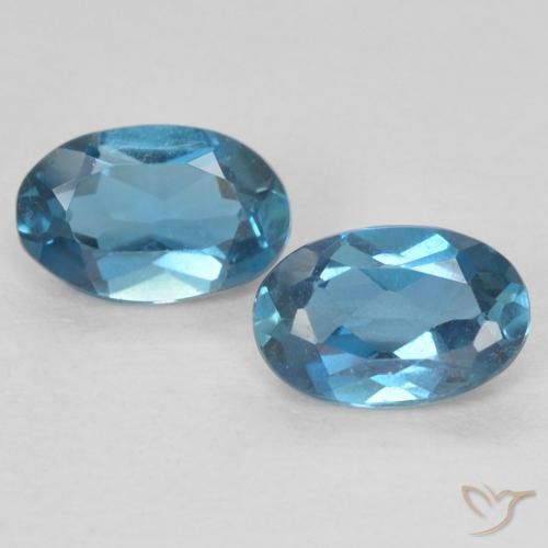 1.02 ctw Blue Topaz Stones, Natural Topaz in Oval Facet Shape for Sale