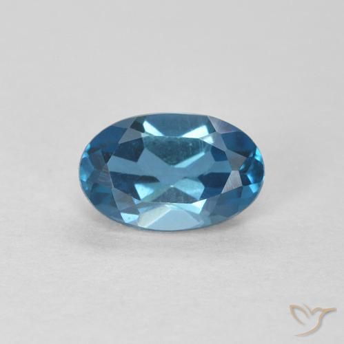 0.61ct Natural London Blue Topaz, Oval, VVS-VS
