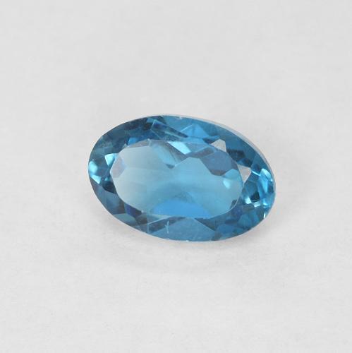 0.59 ct Blue Topaz Stone, Natural Topaz in Oval Facet Shape for Sale