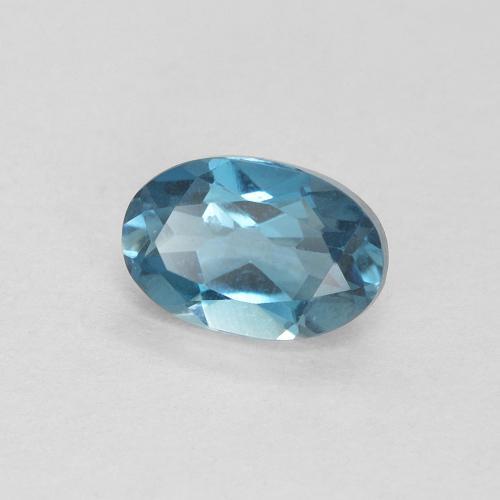 0.62 ct Blue Topaz Stone, Natural Topaz in Oval Facet Shape for Sale