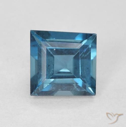 0.67ct Natural London Blue Topaz, Square, VVS-VS