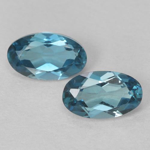 051ctw Oval London Blue Topaz Gemstones For Sale 2 Pieces 5 X 3 Mm