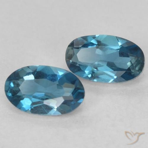 0.63 ctw Blue Topaz Stones, Natural Topaz in Oval Facet Shape for Sale