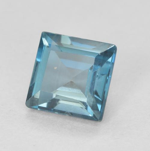 0.79 ct Blue Topaz Stone, Natural Topaz in Square Facet Shape for Sale