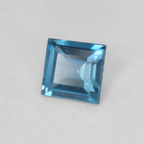 0.63 ct Blue Topaz Stone, Natural Topaz in Square Facet Shape for Sale