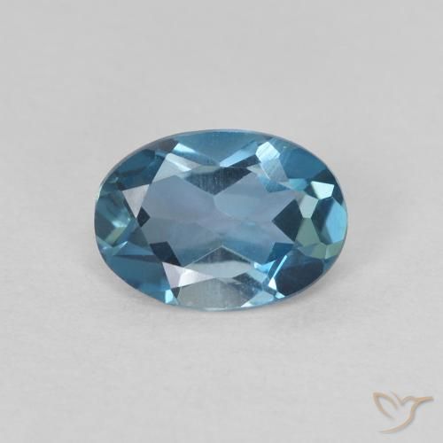 0.75ct Natural London Blue Topaz, Oval, VVS-VS, Photo A