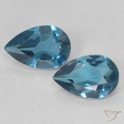 0.92 ct Loose London Blue Topaz, 6.1 x 4 mm Pear Cut From Brazil, Photo A
