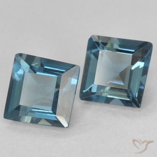 1.41 ctw Blue Topaz Stones, Natural Topaz in Square Facet Shape for Sale