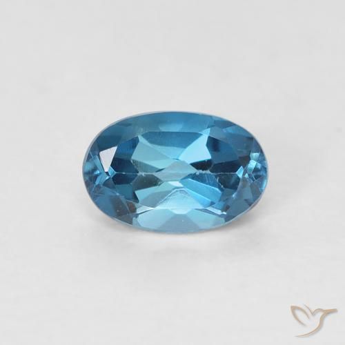 0.67ct Natural London Blue Topaz, Oval, VVS-VS