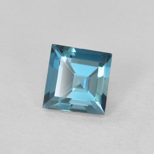 0.66 ct Blue Topaz Stone, Natural Topaz in Square Facet Shape for Sale