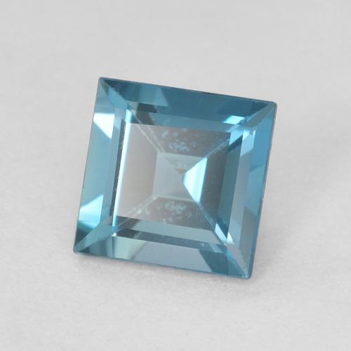 0.70 ct Blue Topaz Stone, Natural Topaz in Square Facet Shape for Sale