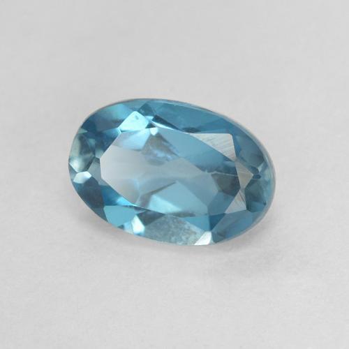 0.64 ct Blue Topaz Stone, Natural Topaz in Oval Facet Shape for Sale