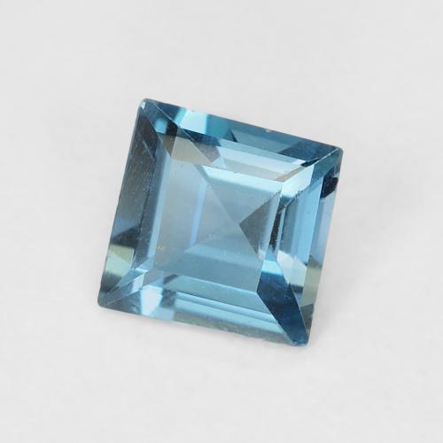 0.59 ct Blue Topaz Stone, Natural Topaz in Square Facet Shape for Sale