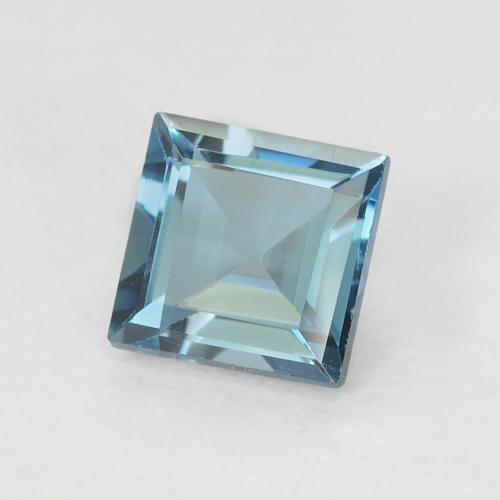 0.76 ct Blue Topaz Stone, Natural Topaz in Square Facet Shape for Sale