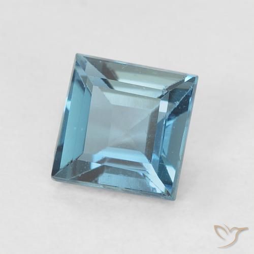 0.71 ct Blue Topaz Stone, Natural Topaz in Square Facet Shape for Sale