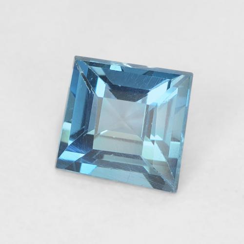 0.65 ct Blue Topaz Stone, Natural Topaz in Square Facet Shape for Sale