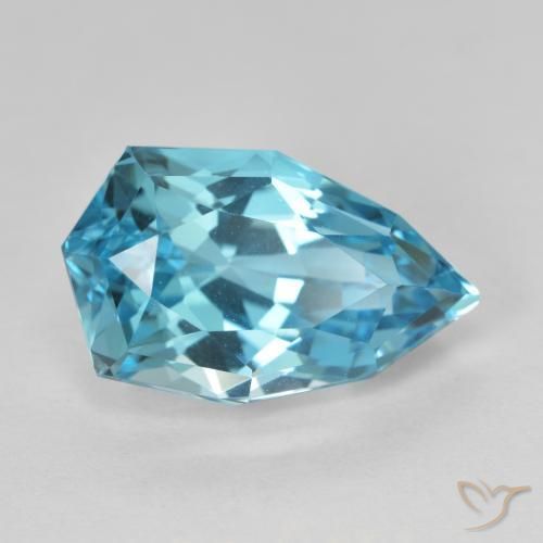 10.85 ct Blue Topaz Stone, Natural Topaz in Pear Facet Shape for Sale