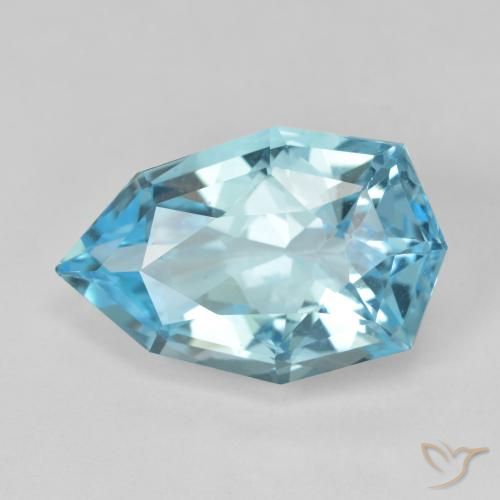 11.95ct Natural Swiss Blue Topaz, Pear Shape, VVS