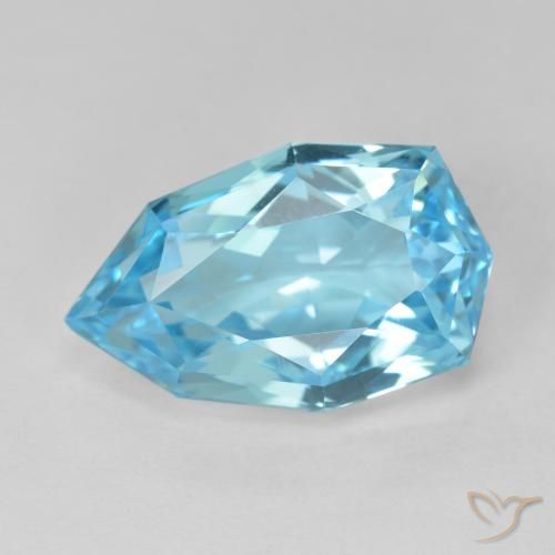 10.90ct Natural Swiss Blue Topaz, Pear Shape, VVS