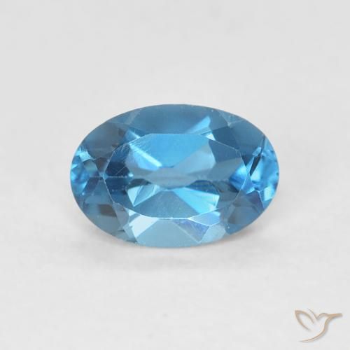 0.61ct Natural London Blue Topaz, Oval, VVS-VS