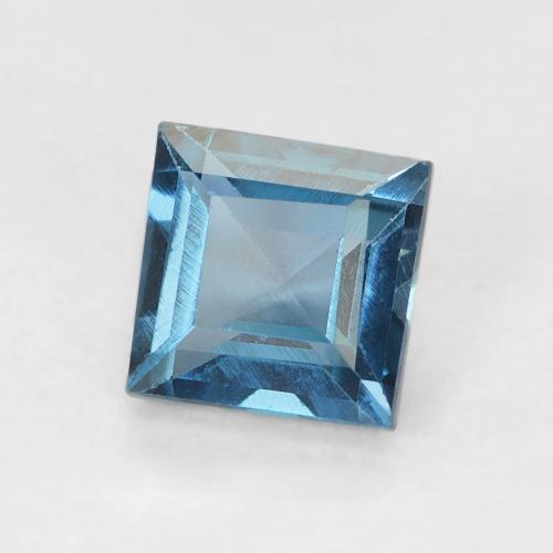 0.82 ct Blue Topaz Stone, Natural Topaz in Square Facet Shape for Sale