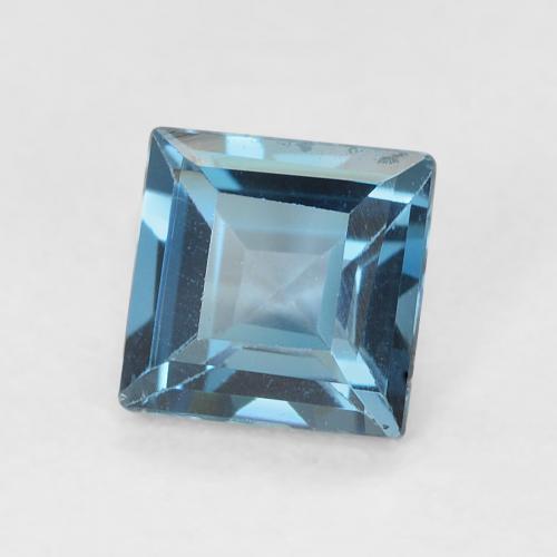 0.77 ct Blue Topaz Stone, Natural Topaz in Square Facet Shape for Sale
