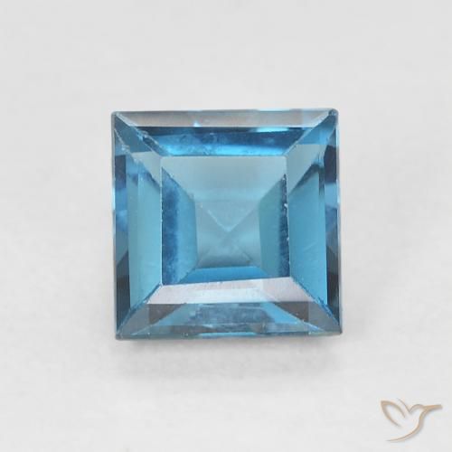 0.80ct Natural London Blue Topaz, Square, VVS-VS
