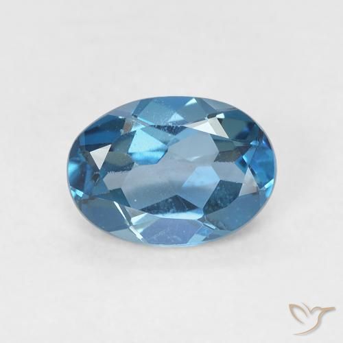0.80ct Natural London Blue Topaz, Oval, VVS-VS