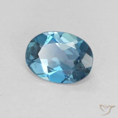0.74 ct Blue Topaz Stone, Natural Topaz in Oval Facet Shape for Sale