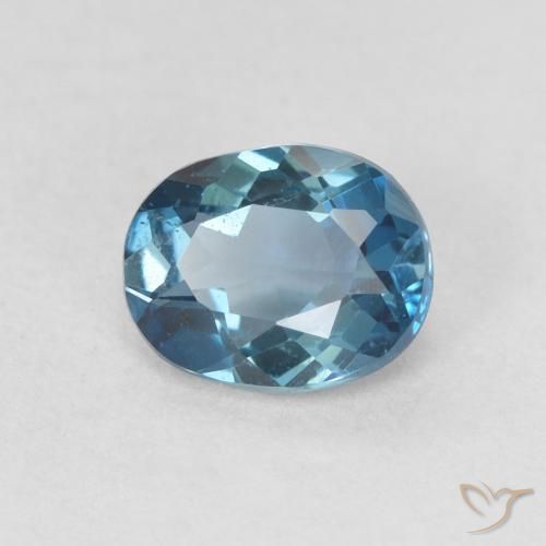 0.81 ct Blue Topaz Stone, Natural Topaz in Oval Facet Shape for Sale