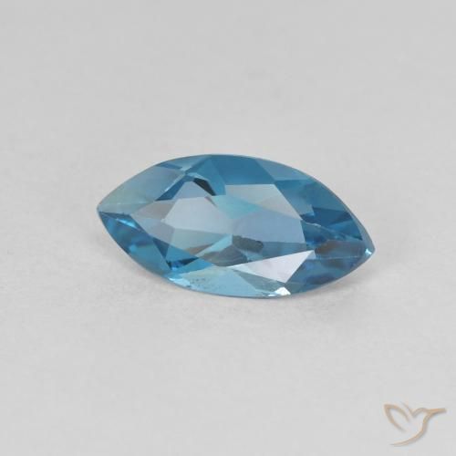 1.25 ct London Blue Topaz, 10.1 x 5 mm Marquise Cut From Brazil, Photo A