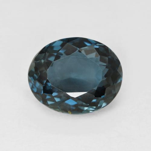 Topacio Azul Forma ovalada de 5.1 ct de Brasil, dimensión 11 x 9mm, piedra preciosa natural Irradiado, claridad vvs, Topacio de 1 pieza en color Azul Londres, dureza Mohs de 8 Adecuado para joyas de uso diario, Piedra natal de agosto tradicional, Photo A