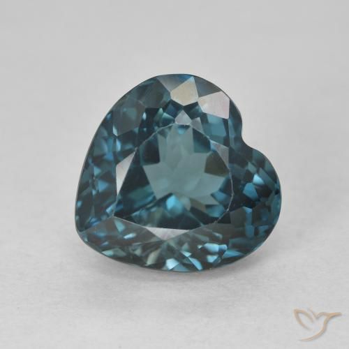 5.53 ct Blue Topaz Stone, Natural Topaz in Heart Facet Shape for Sale