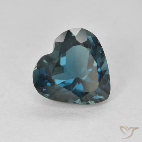 3.79 ct Blue Topaz Stone, Natural Topaz in Heart Facet Shape for Sale