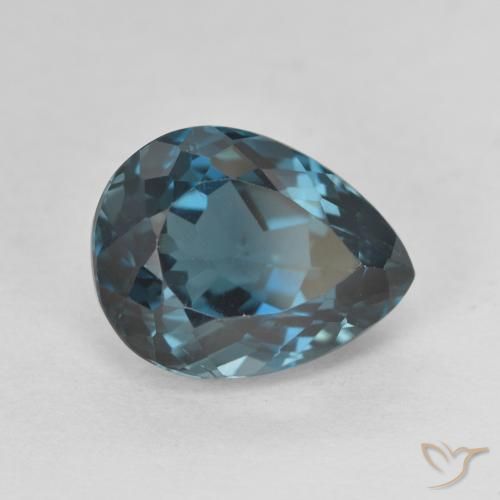 5.89 ct Blue Topaz Stone, Natural Topaz in Pear Facet Shape for Sale