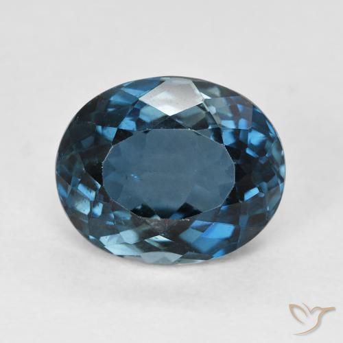 5.37 ct London Blue Topaz, 11.2 x 9.2 mm Oval Cut From Brazil, Photo A