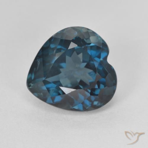 4.55ct Natural London Blue Topaz, Heart, VVS-VS, Photo A