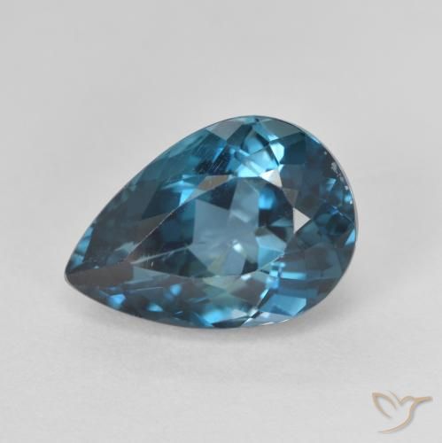 4.75 ct Blue Topaz Gemstone, Topaz Gem in Pear Facet Shape for Sale.
