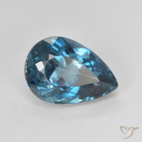 4.75 ct Blue Topaz Stone, Natural Topaz in Pear Facet Shape for Sale