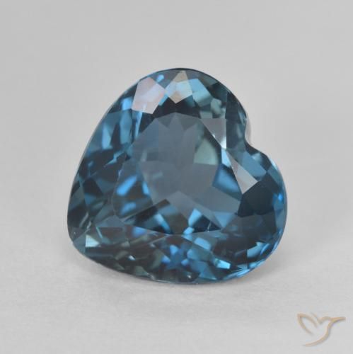 4.74 ct Blue Topaz Stone, Natural Topaz in Heart Facet Shape for Sale
