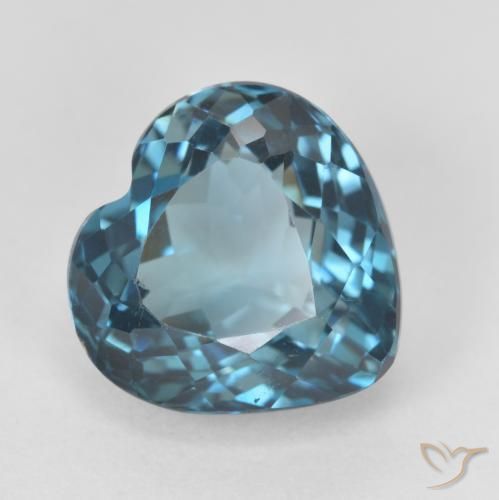 5.23 ct Blue Topaz Stone, Natural Topaz in Heart Facet Shape for Sale