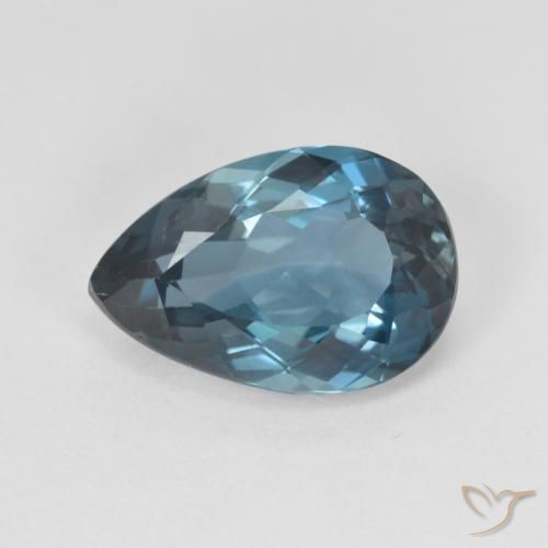 4.92 ct Blue Topaz Gemstone, Topaz Gem in Pear Facet Shape for Sale.