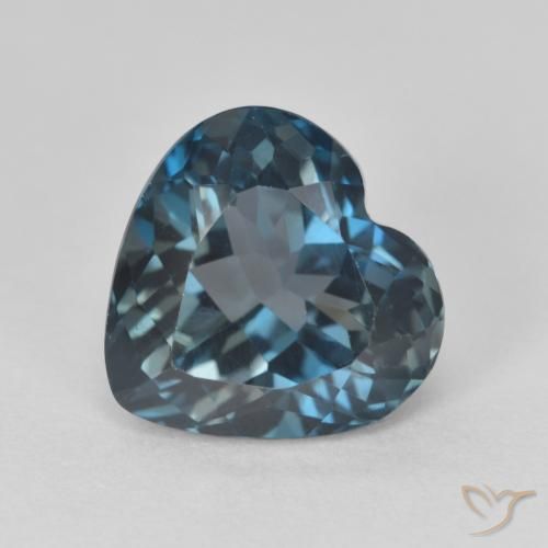 4,65ct Cuore sfaccettato blu Topazio dal Brasile, Dimension 10,2 x 9,9mm, Natural Irradiati Gemstone, VVS-VS Clarity, 1 piece Topazio in Blu London Color, Mohs Hardness of 8 adatto per gioielli da indossare ogni giorno, Venerdì Gemma Friday, Photo A