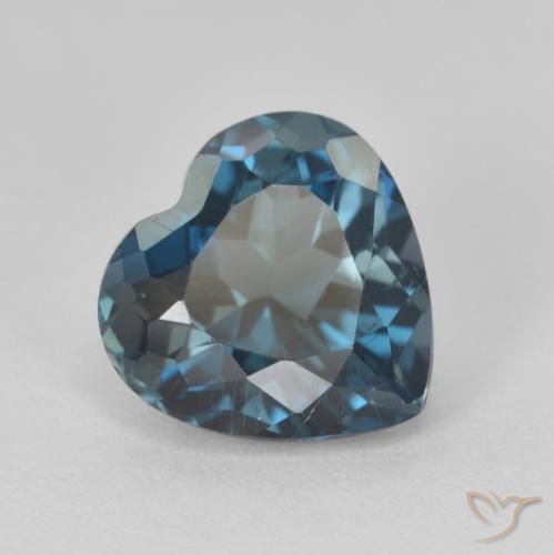 3.77 ct Blue Topaz Stone, Natural Topaz in Heart Facet Shape for Sale