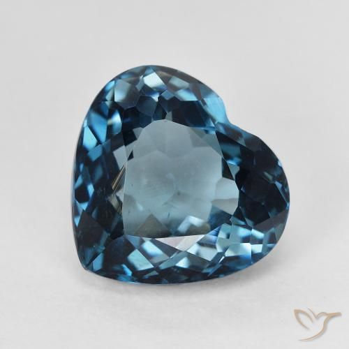Topacio Forma de corazón de 5,48 ct de Brasil, Dimensión 10,8 x 10,1mm, Claridad VS, Piedra preciosa natural Irradiado, 1 pieza de Topacio en color Azul Londres, Dureza Mohs de 8 Adecuado para joyas de uso diario, Piedra del zodiaco Sagitario, Photo A