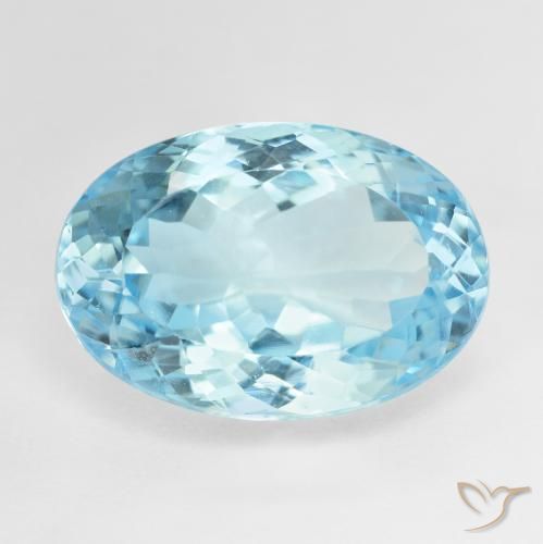 20.66ct Natural Sky Blue Topaz, Oval, VVS-VS