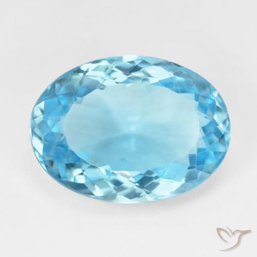 16.90ct Natural Swiss Blue Topaz, Oval, VVS-VS