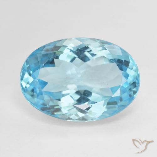 15.02ct Natural Swiss Blue Topaz, Oval, VVS-VS