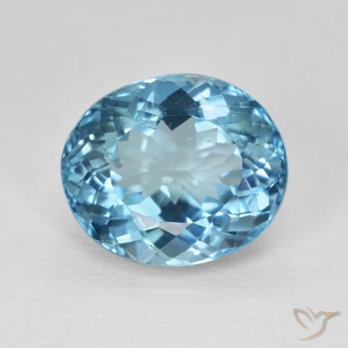 8.17ct Natural Swiss Blue Topaz, Oval, VVS-VS